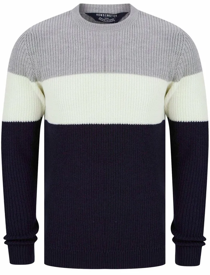 Men Jumpers and Cardigans Tokyo Laundry Levy TriColour Block Crew Neck Soft Knitted Jumper In Light Silver Marl 8211 Kensington Eastside Grey Men Jumpers and Cardigans Tokyo Laundry Levy TriColour Block Crew Neck Soft Knitted Jumper In Light Silver Marl 8211 Kensington Eastside Grey