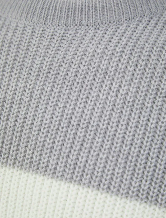 Men Jumpers and Cardigans Tokyo Laundry Levy TriColour Block Crew Neck Soft Knitted Jumper In Light Silver Marl 8211 Kensington Eastside Grey