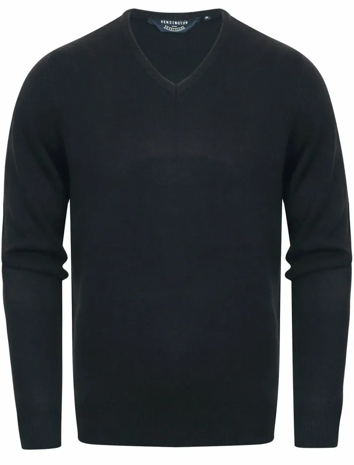 Men Jumpers and Cardigans Tokyo Laundry Silvo Soft Cashmillon V Neck Jumper In Dark Navy 8211 Kensington Eastside Navy