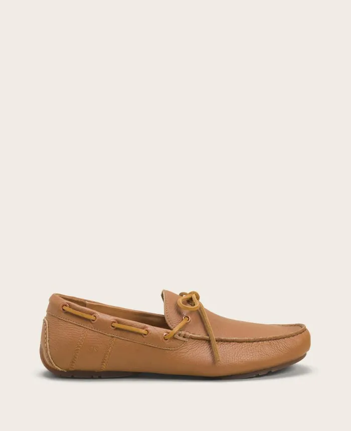 Men Loafers Kenneth Cole GENTLE SOULS Nyle Leather Driver Boat Shoe Luggage