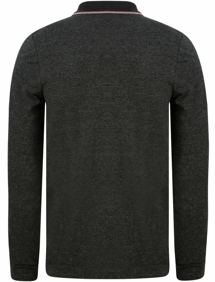 Men Long Sleeve Tops Tokyo Laundry Jupe Cotton Pique Long Sleeve Polo Shirt In Black White 8211 Kensington Eastside Black