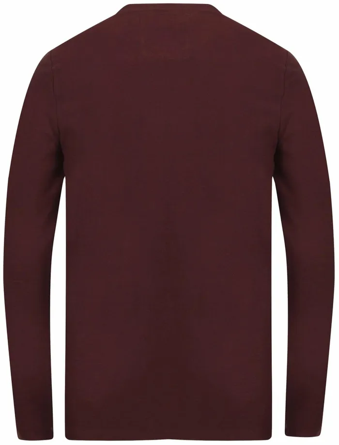 Men Long Sleeve Tops Tokyo Laundry Washington Slub Cotton Jersey Long Sleeve Top In Vintage Wine 8211 Tokyo Laundry Red