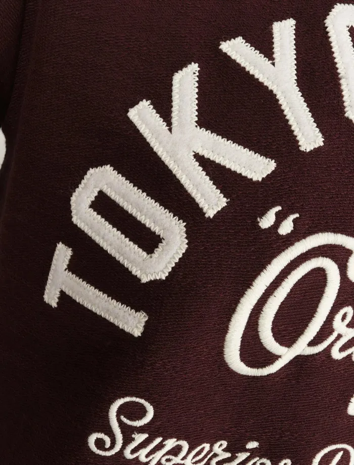 Men Long Sleeve Tops Tokyo Laundry Washington Slub Cotton Jersey Long Sleeve Top In Vintage Wine 8211 Tokyo Laundry Red