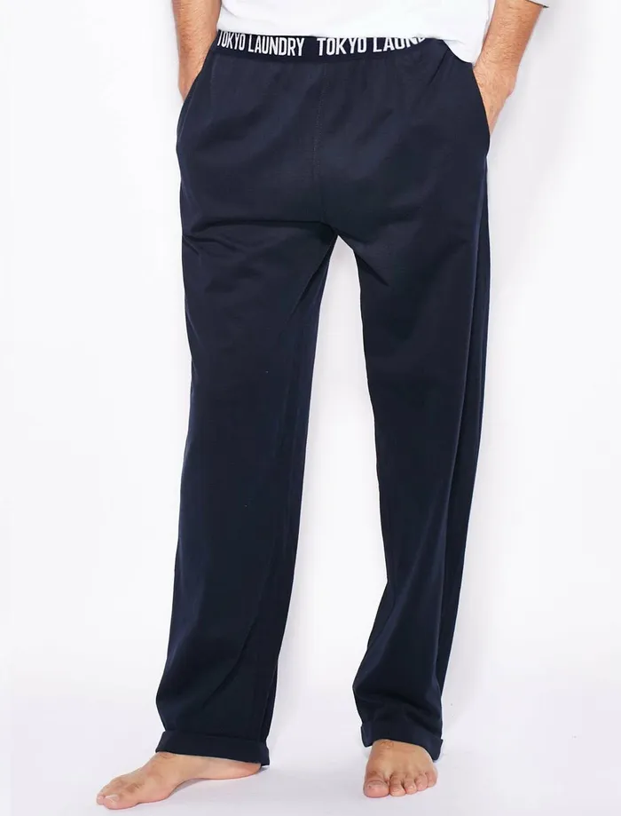 Men Loungewear Tokyo Laundry Inversion Cotton Jersey Lounge Pants In Sky Captain Navy 8211 Tokyo Laundry Navy