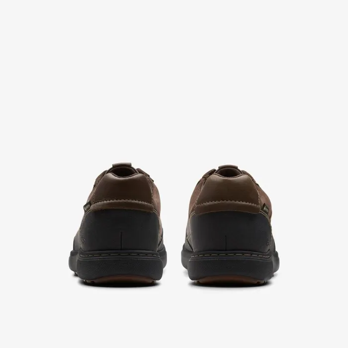 Men Mapstone Lo GoreTex Dark Brown Leather Clarks Casual Dress Shoes