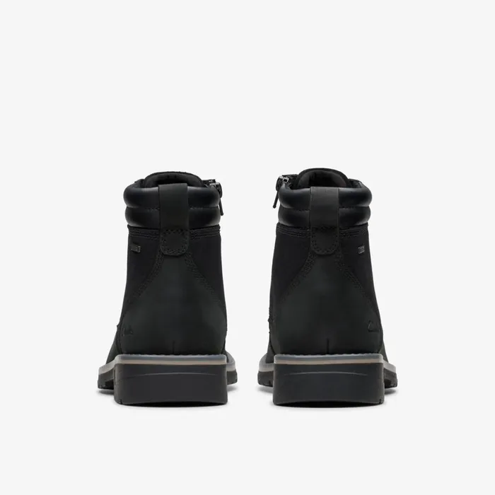 Men Morwell Zip Black Leather Clarks Boots