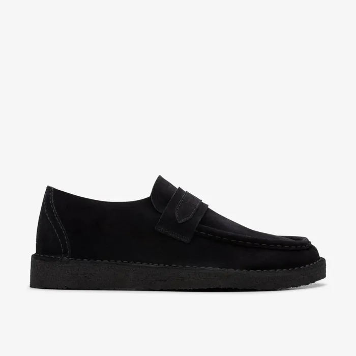 Men Nomad Loafer Black Suede Clarks Loafers and Slip Ons