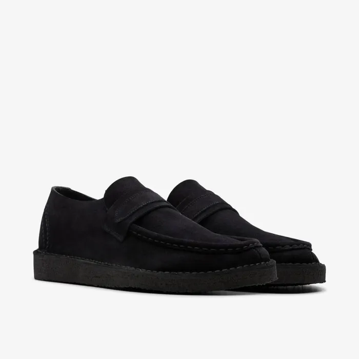 Men Nomad Loafer Black Suede Clarks Loafers and Slip Ons