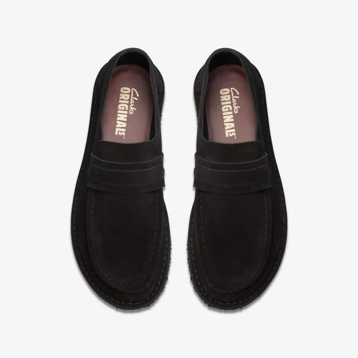 Men Nomad Loafer Black Suede Clarks Loafers and Slip Ons