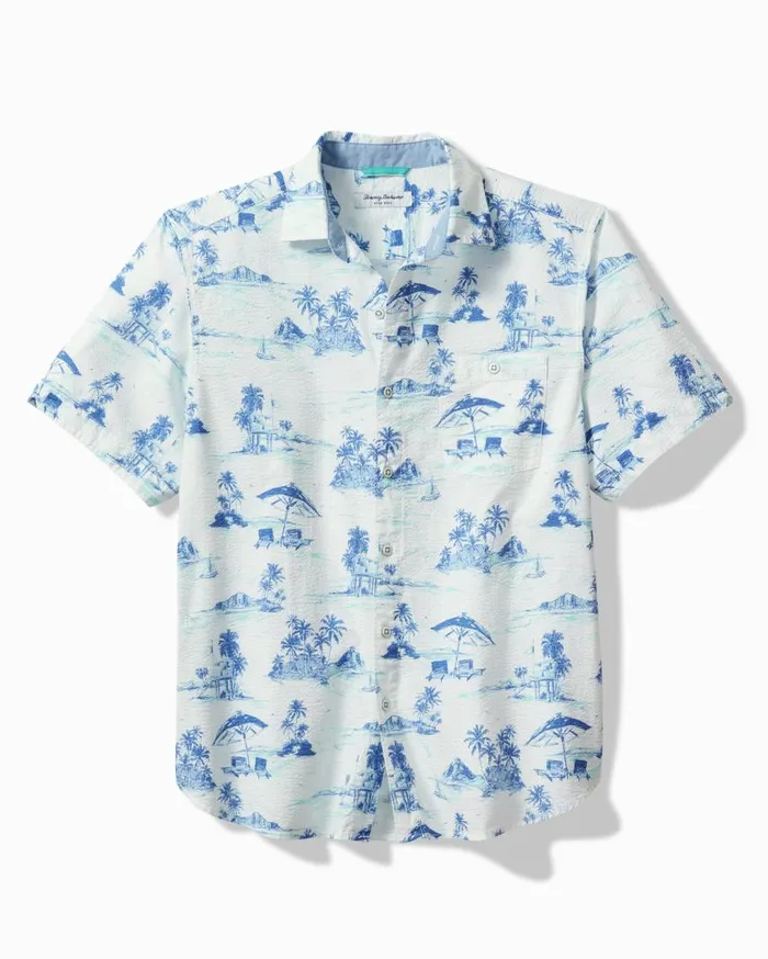 Men Nova Wave Beach Days ShortSleeve Shirt White Tommy Bahama Shirts