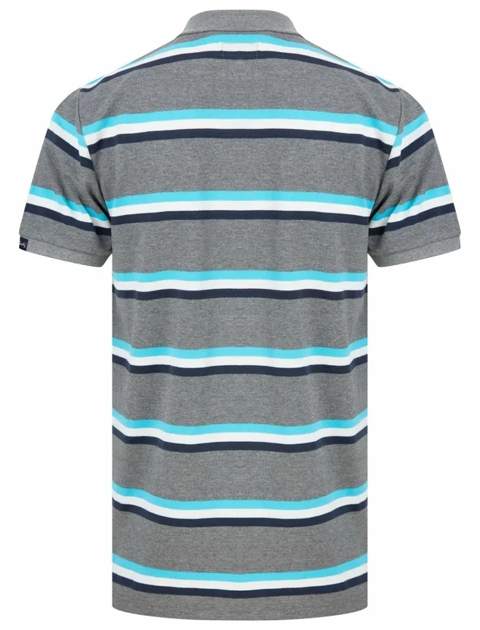 Men Polo Shirts Tokyo Laundry Chilliwack Striped Cotton Pique Polo Shirt In Mid Grey Marl 8211 Tokyo Laundry Midgrey