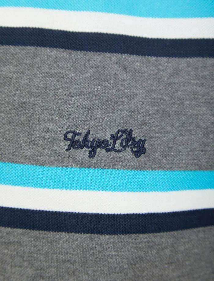 Men Polo Shirts Tokyo Laundry Chilliwack Striped Cotton Pique Polo Shirt In Mid Grey Marl 8211 Tokyo Laundry Midgrey