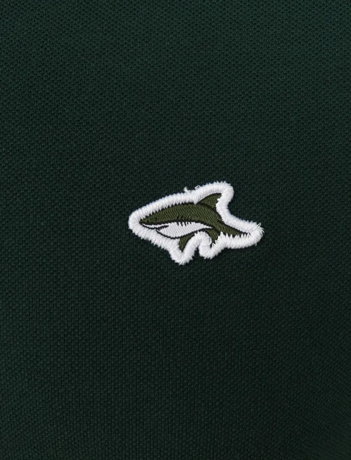 Men Polo Shirts Tokyo Laundry Crown Cotton Pique Polo Shirt With Racer Stripe Sleeves In Pine Grove 8211 Le Shark Green