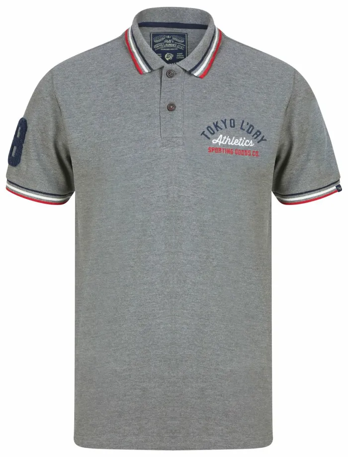 Men Polo Shirts Tokyo Laundry Parkersburg Cotton Pique Polo Shirt In Mid Grey Marl 8211 Tokyo Laundry Grey