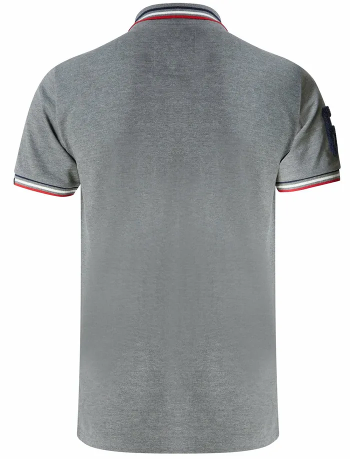 Men Polo Shirts Tokyo Laundry Parkersburg Cotton Pique Polo Shirt In Mid Grey Marl 8211 Tokyo Laundry Grey