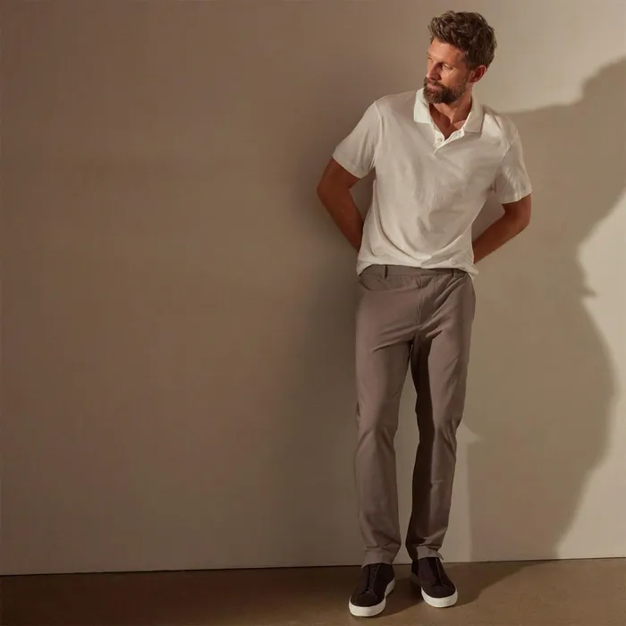 Men PolosNovelty Tops James Perse Luxe Lotus Jersey Polo White