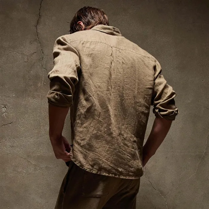 Men Shirting James Perse Lightweight Linen Shirt Cashew Pigment