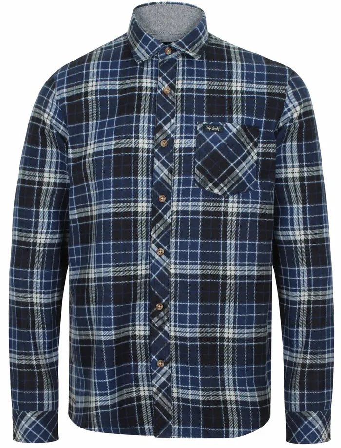 Men Shirts Tokyo Laundry Denshaw Checked Cotton Flannel Shirt In Blue Depths 8211 Tokyo Laundry Mazarineblue Men Shirts Tokyo Laundry Denshaw Checked Cotton Flannel Shirt In Blue Depths 8211 Tokyo Laundry Mazarineblue
