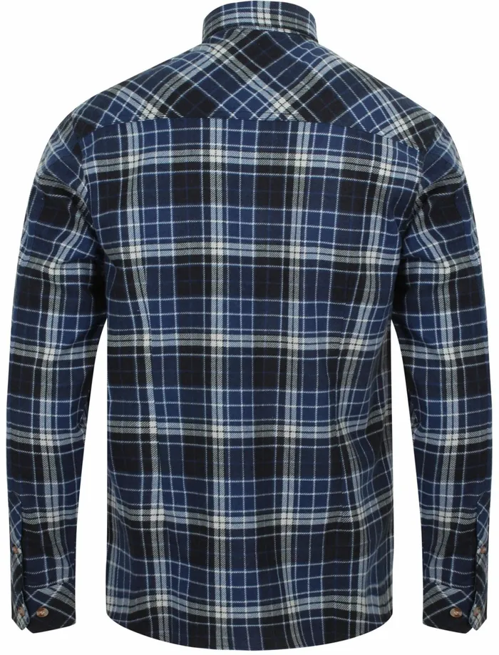 Men Shirts Tokyo Laundry Denshaw Checked Cotton Flannel Shirt In Blue Depths 8211 Tokyo Laundry Mazarineblue