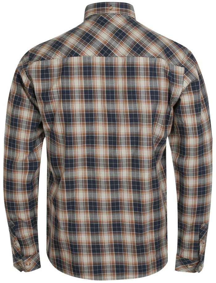 Men Shirts Tokyo Laundry Roma Checked Long Sleeve Cotton Shirt In Sepia Grey 8211 Tokyo Laundry Grey