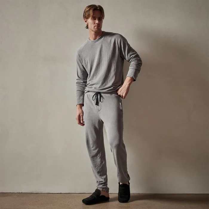 Men Sweat TopsBottoms James Perse Vintage French Terry Sweatpant Silver Grey Pigment