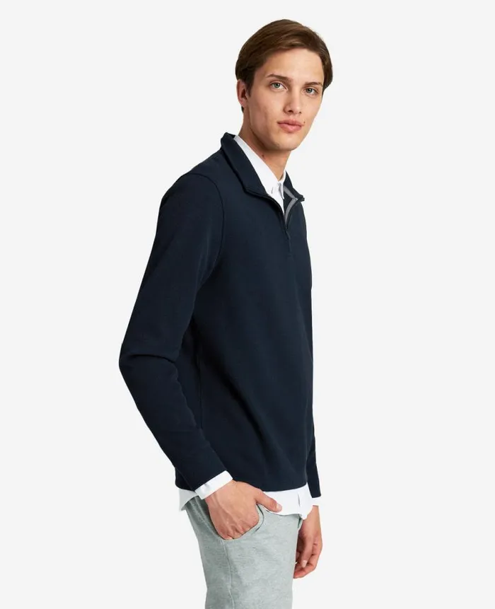 Men Sweaters Kenneth Cole QuarterZip Knit Pullover Navy