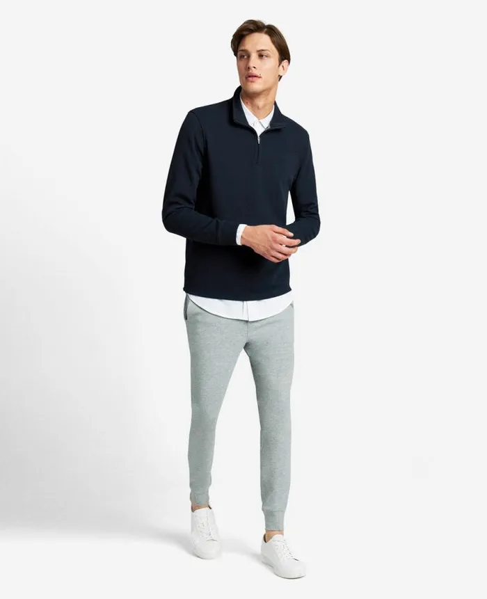 Men Sweaters Kenneth Cole QuarterZip Knit Pullover Navy Men Sweaters Kenneth Cole QuarterZip Knit Pullover Navy