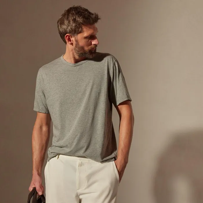 Men TShirts James Perse Luxe Lotus Jersey Tee Heather Grey