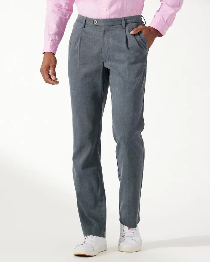 Men TwoTone Stretch Webbed Belt Khaki Tommy Bahama Pants and Chinos