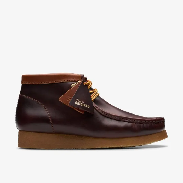 Men Walla Boot Hiker Burgundy Leather Clarks Wallabees