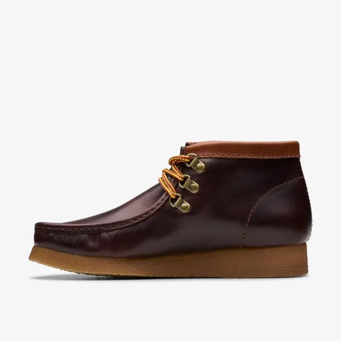 Men Walla Boot Hiker Burgundy Leather Clarks Wallabees