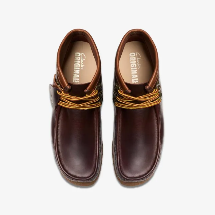 Men Walla Boot Hiker Burgundy Leather Clarks Wallabees
