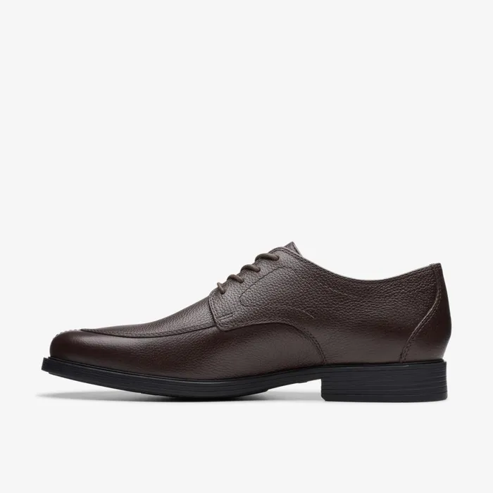 Men Whiddon Apron Dark Brown Tumbled Clarks Dress Shoes