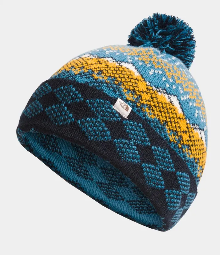Mens Beanies and Scarves The North Face Fair Isle Beanie Mallard Blue