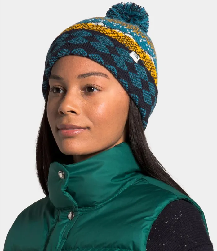 Mens Beanies and Scarves The North Face Fair Isle Beanie Mallard Blue