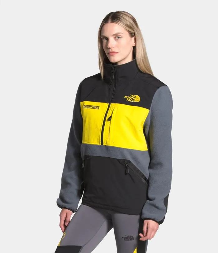 Mens Fleece The North Face Steep Tech Half Zip Fleece Vanadis Greytnf Blacklightning Yellow