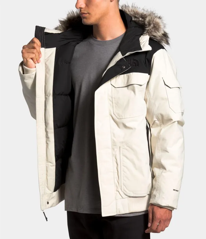 Mens Insulated and Down Jackets The North Face Gotham Jacket III Vintage Whitetnf Black