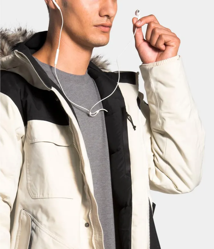 Mens Insulated and Down Jackets The North Face Gotham Jacket III Vintage Whitetnf Black
