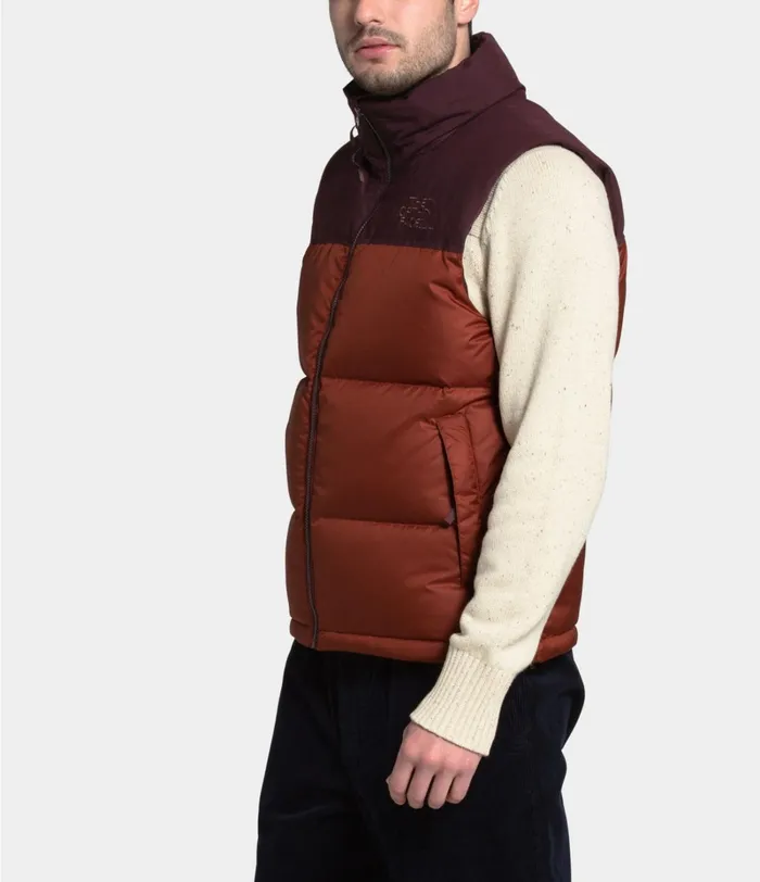 Mens Insulated and Down Jackets The North Face MENS ECO NUPTSE VEST Brandy Brownroot Brown
