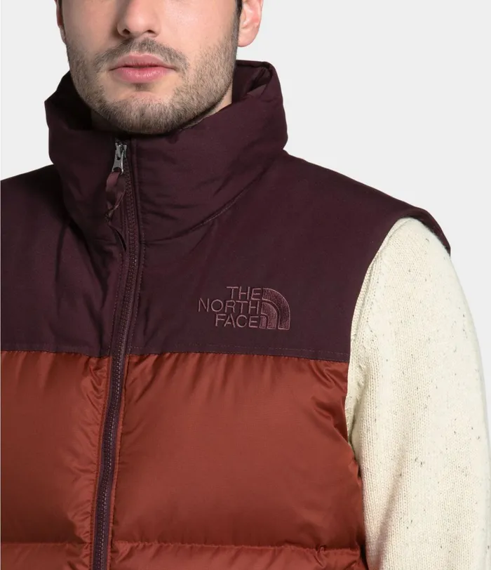 Mens Insulated and Down Jackets The North Face MENS ECO NUPTSE VEST Brandy Brownroot Brown