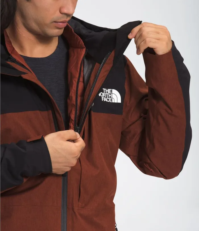 Mens Insulated and Down Jackets The North Face ThermoBall Eco Snow Triclimate Brandy Brown Heatherbrandy Brown