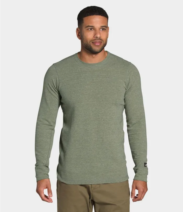 Mens Shirts and Polos The North Face Longsleeve Tnf Terry Crew New Taupe Green Heather