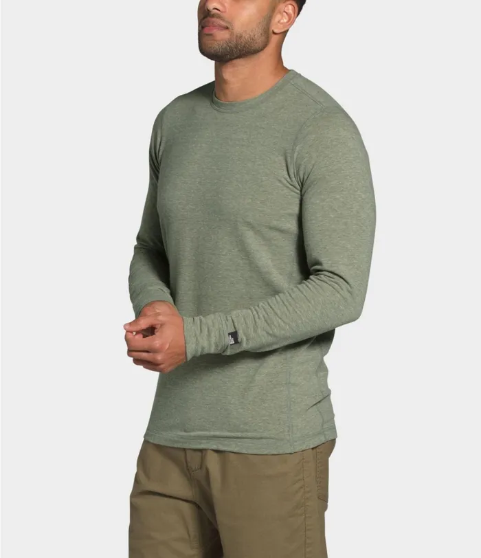 Mens Shirts and Polos The North Face Longsleeve Tnf Terry Crew New Taupe Green Heather