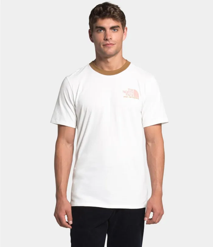Mens TShirts The North Face Short Sleeve Rogue Graphic Tee Tnf Whiteutility Brown