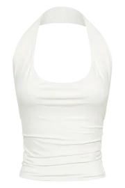 Meshki Basic Tops Marie Recycled Nylon Halter Top 8211 White White 8211 Women
