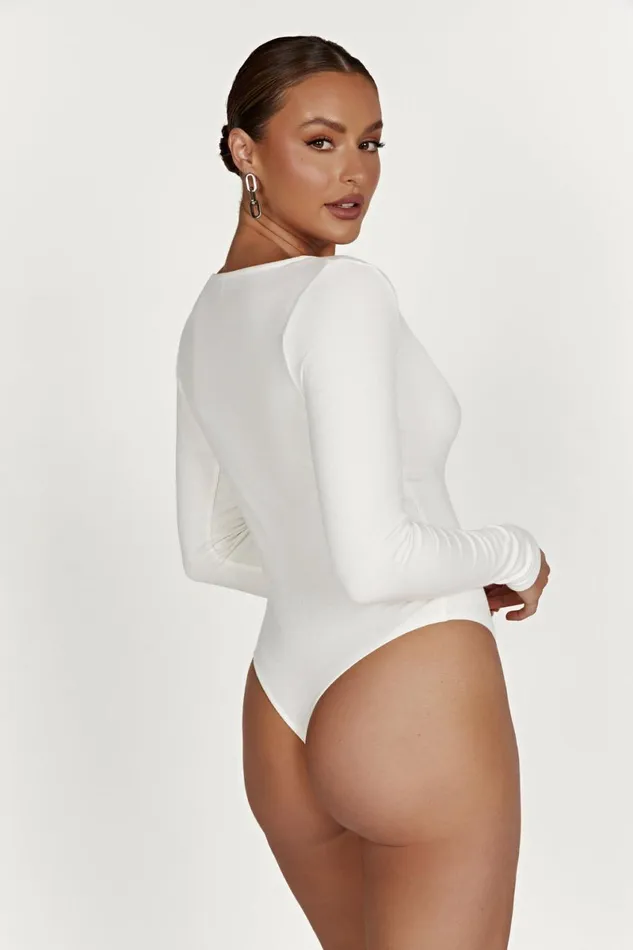 Meshki Bodysuits Naomi Long Sleeve Bodysuit 8211 White White 8211 Women