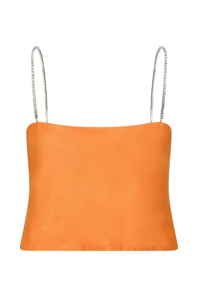 Meshki Crop Tops Dayana Straight Cut Crop Top 8211 Mandarin Mandarin 8211 Women Meshki Crop Tops Dayana Straight Cut Crop Top 8211 Mandarin Mandarin 8211 Women
