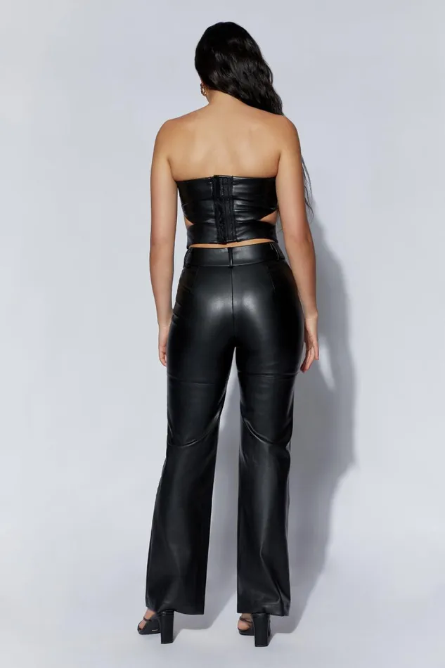 Meshki Crop Tops Perrie Faux Leather Cut Out Crop Top 8211 Black Black 8211 Women Meshki Crop Tops Perrie Faux Leather Cut Out Crop Top 8211 Black Black 8211 Women