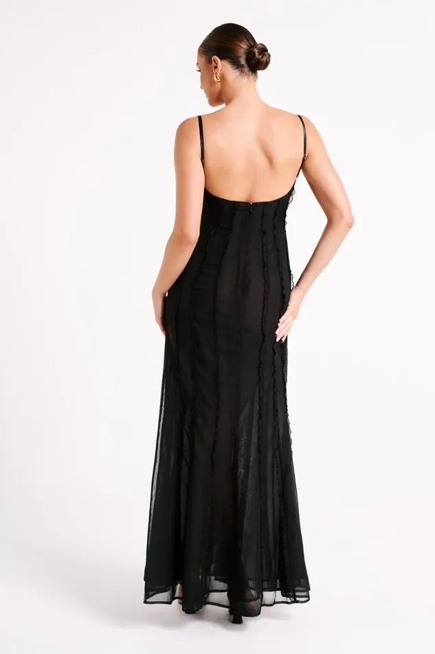 Meshki Maxi Dresses Jacinta Chiffon Maxi Dress 8211 Black Black 8211 Women
