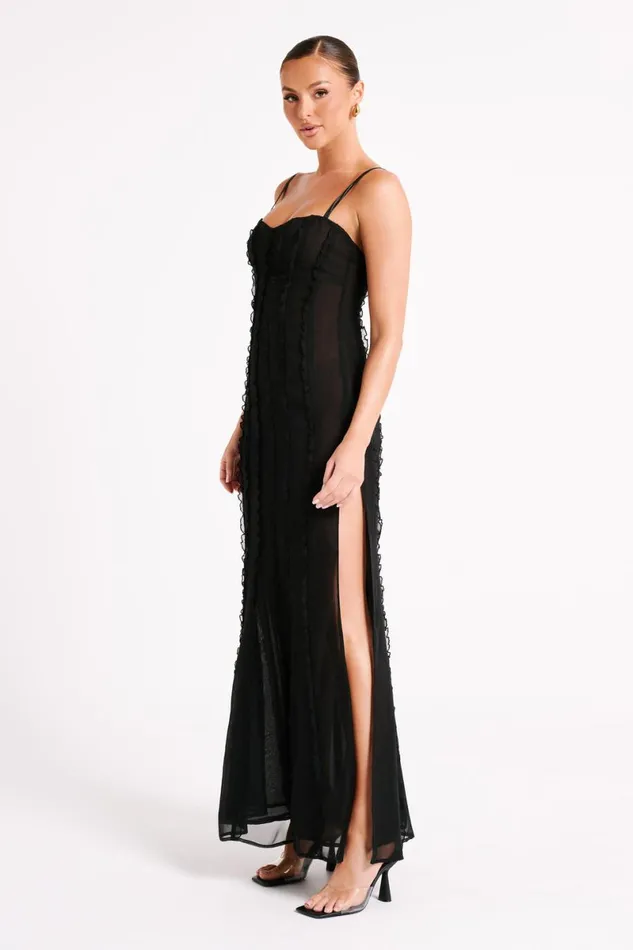 Meshki Maxi Dresses Jacinta Chiffon Maxi Dress 8211 Black Black 8211 Women